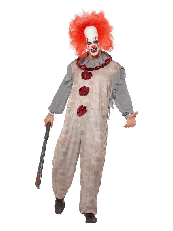 Vintage Clown Costume, Grey & Red - 2