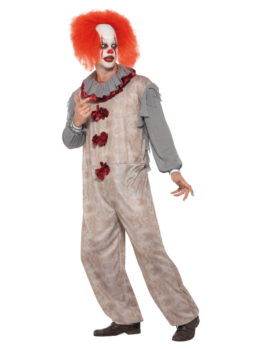 Vintage Clown Costume, Grey & Red - 4