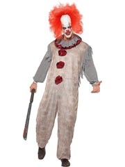 Vintage Clown Costume, Grey & Red 1