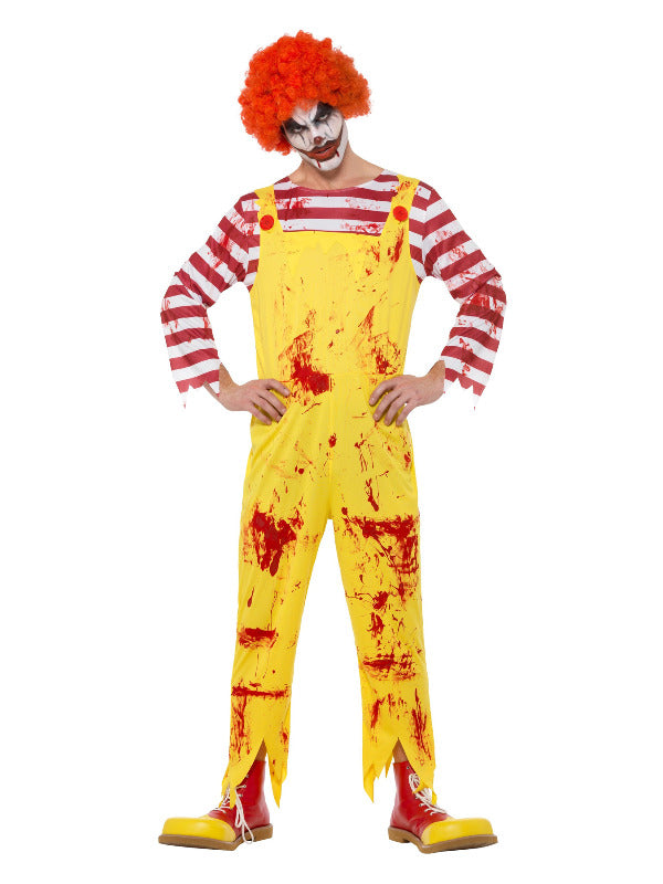 Kreepy Killer Clown Costume, Yellow & Red - 2
