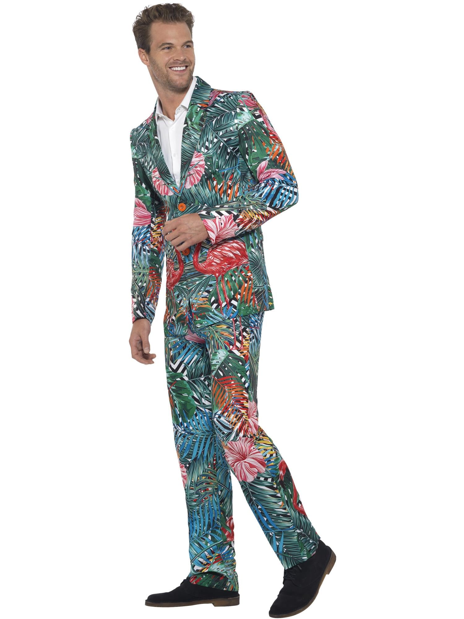 Hawaiian Tropical Flamingo Suit, Multi-Coloured 3