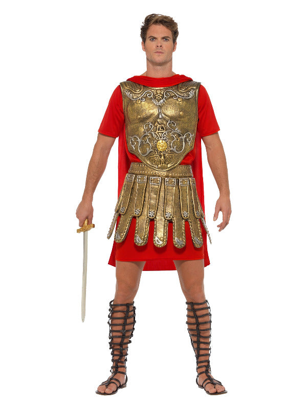 Roman Gladiator Costume, Gold & Red - 2