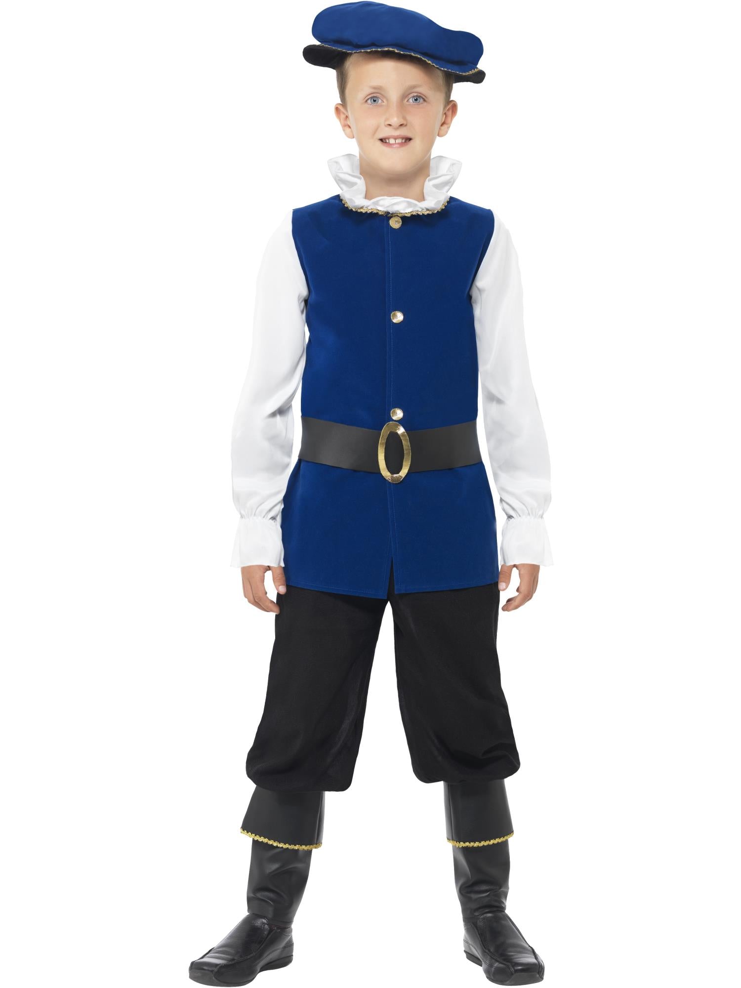 Tudor Boy Costume, Royal Blue 1