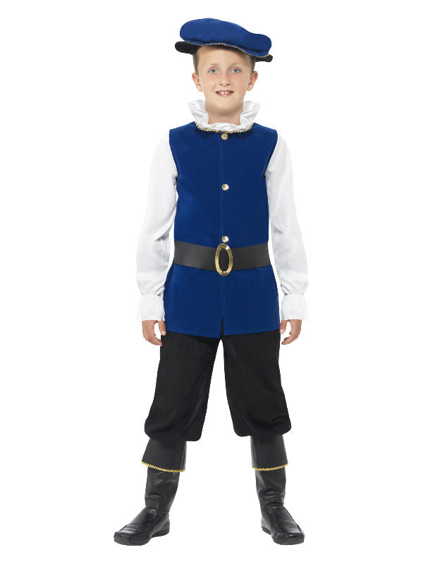 Tudor Boy Costume, Royal Blue - 2