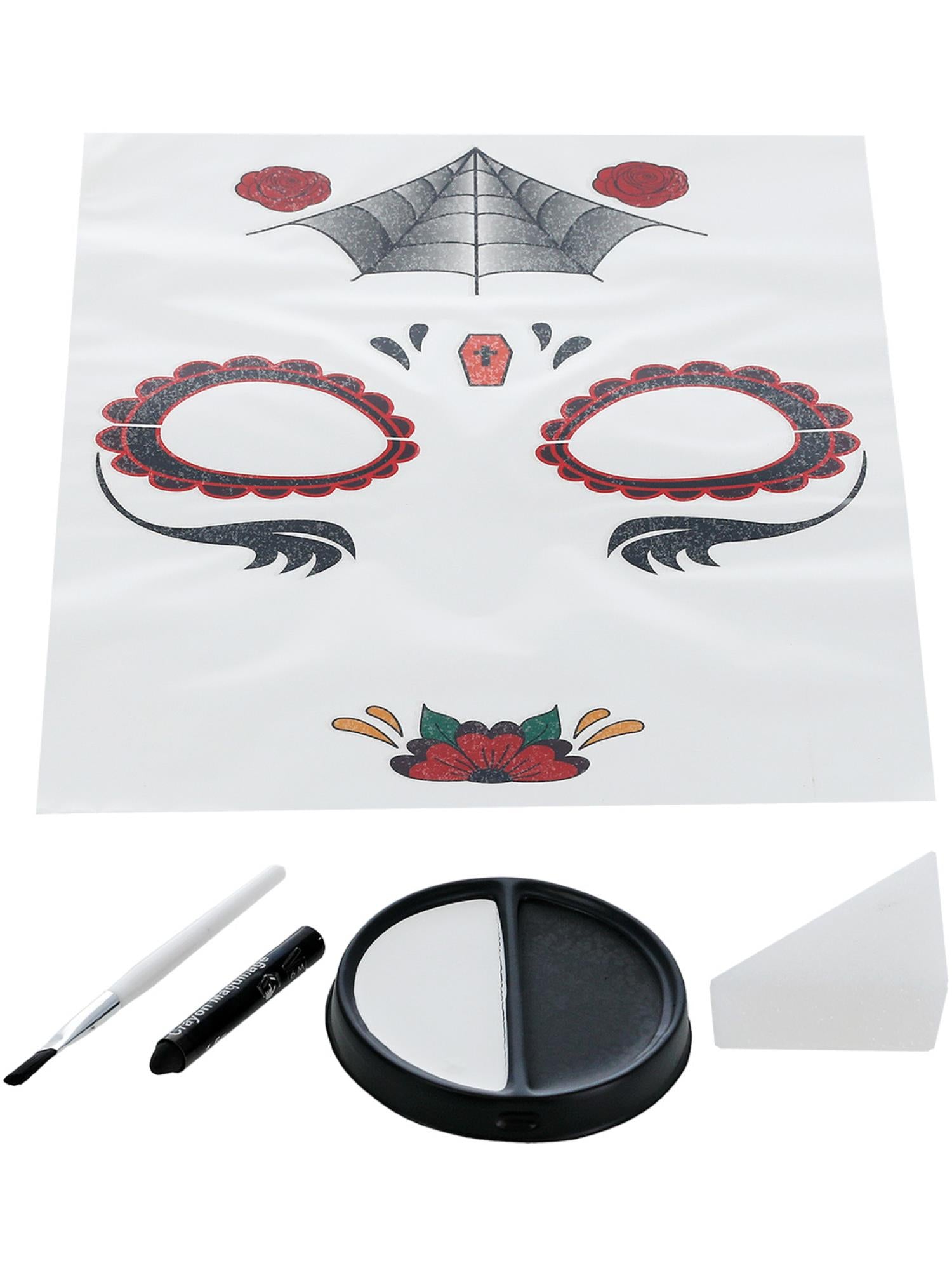 Smiffys Make-Up FX, Day of the Dead Kit, Aqua, Red 3