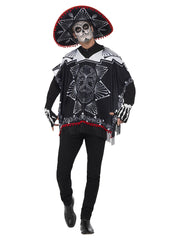 Day of the Dead Bandit Costume, Black & White - 1