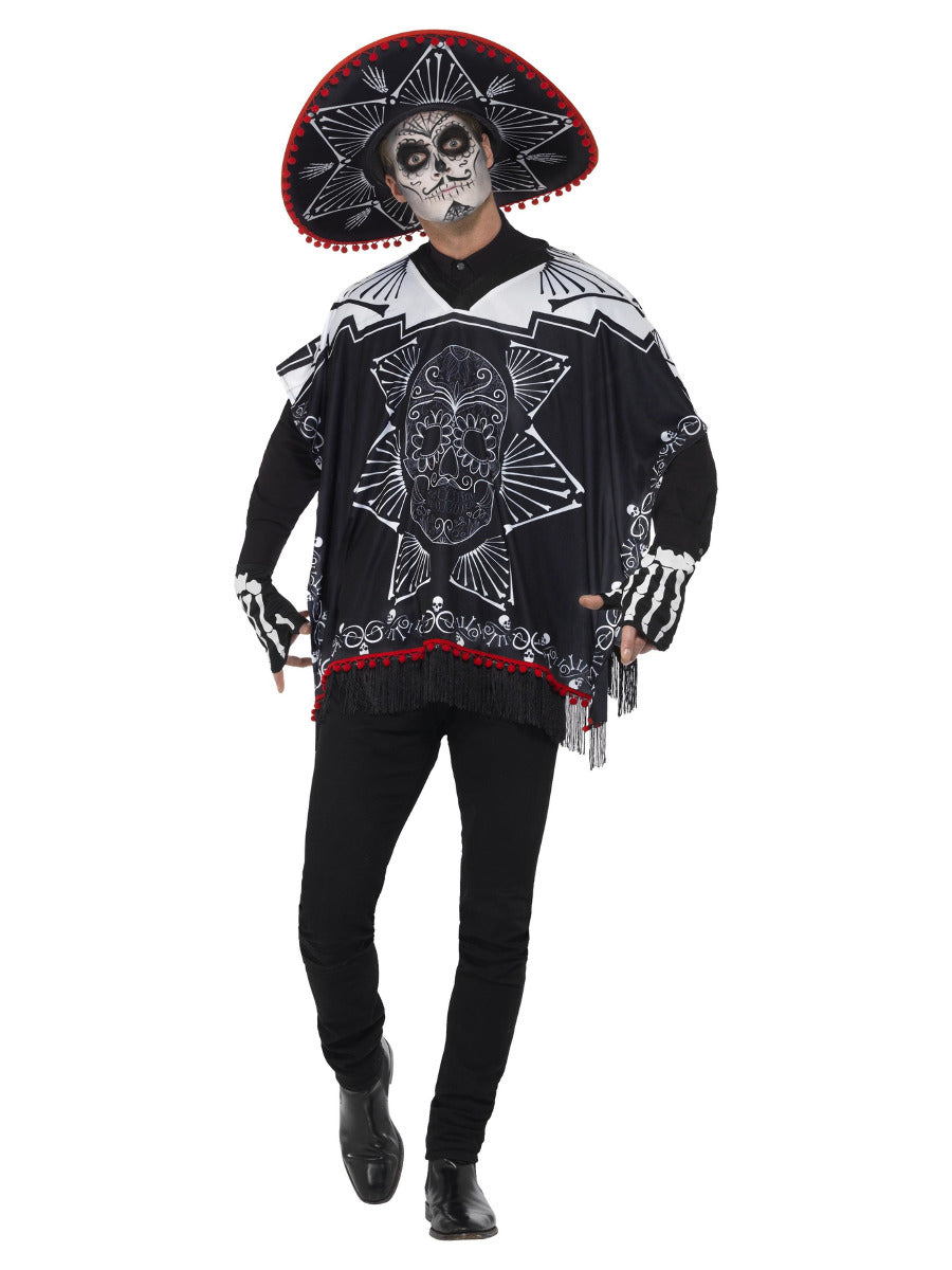 Day of the Dead Bandit Costume, Black & White - 1