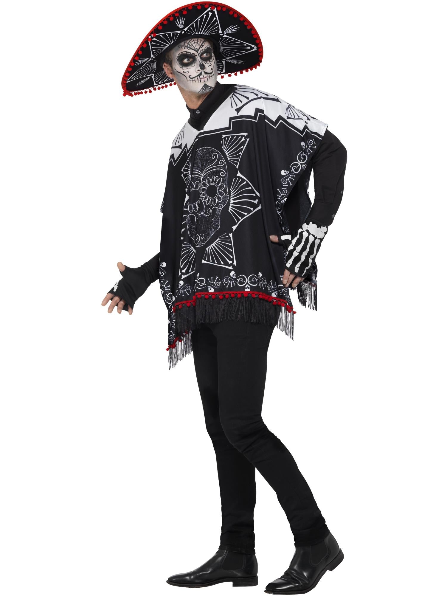 Day of the Dead Bandit Costume, Black & White 3