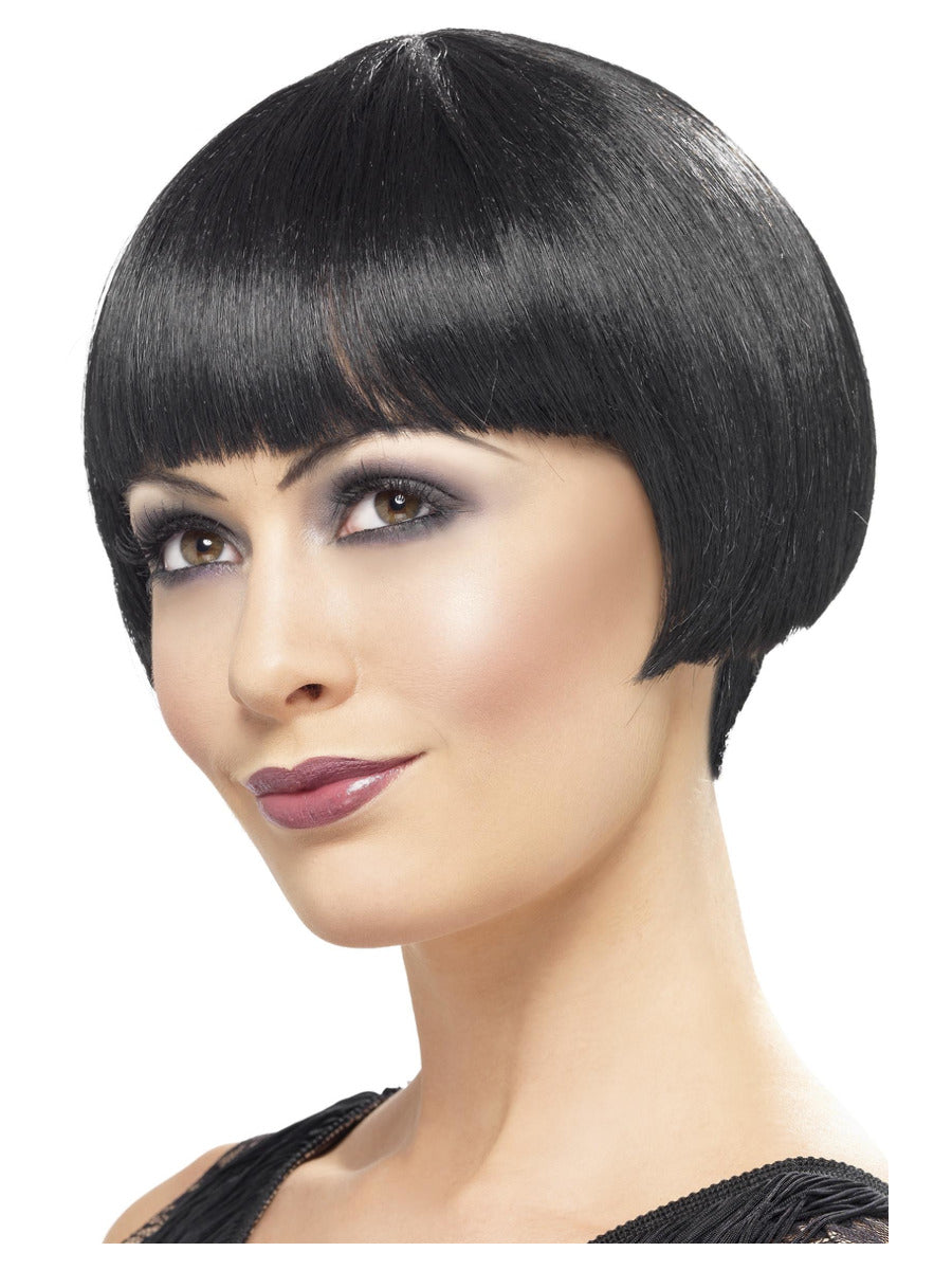 20s Flapper Bob Wig, Black - 1