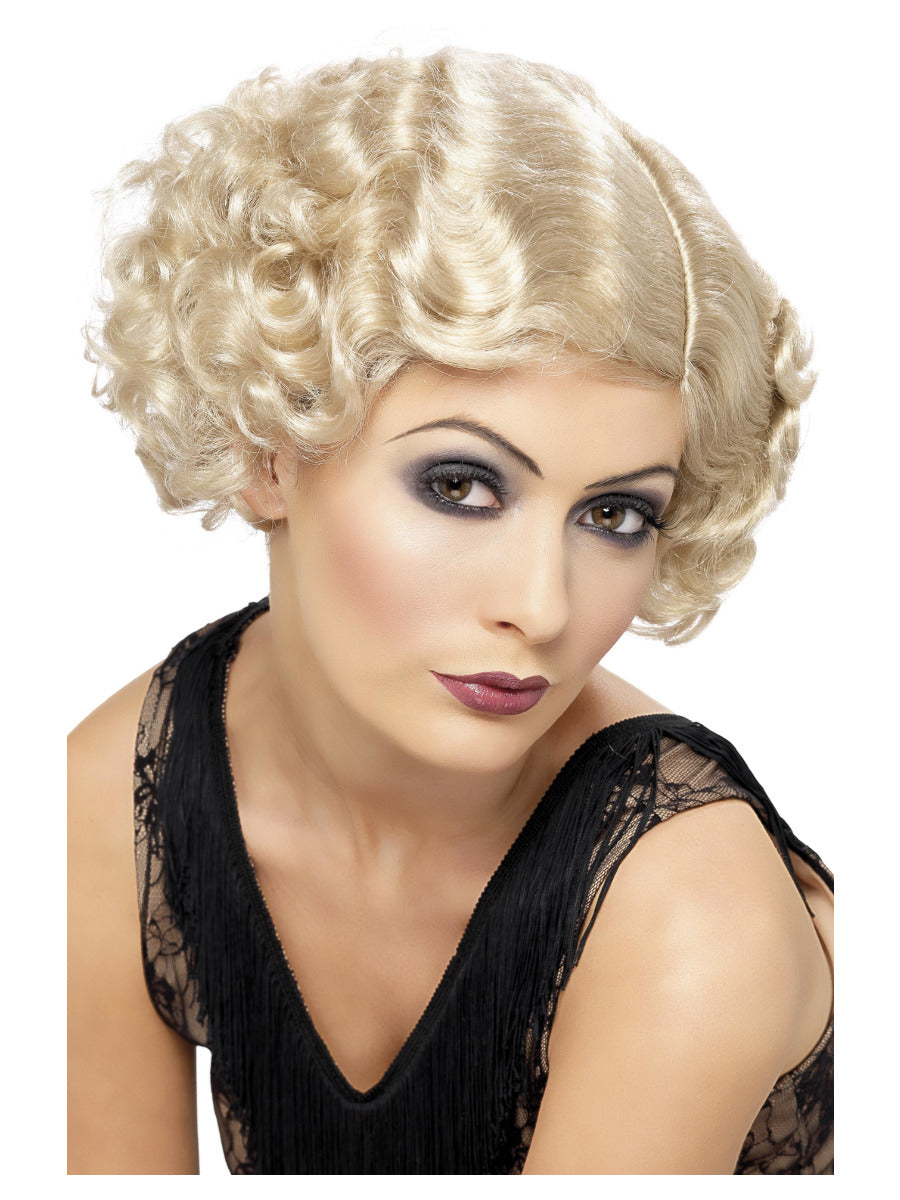 20s Flirty Flapper Wig, Blonde - 3