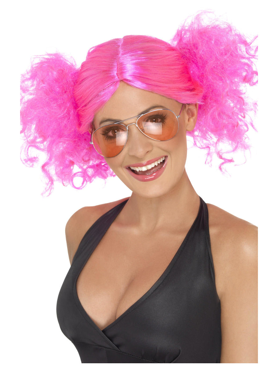 80s Bunches Wig, Pink - 1