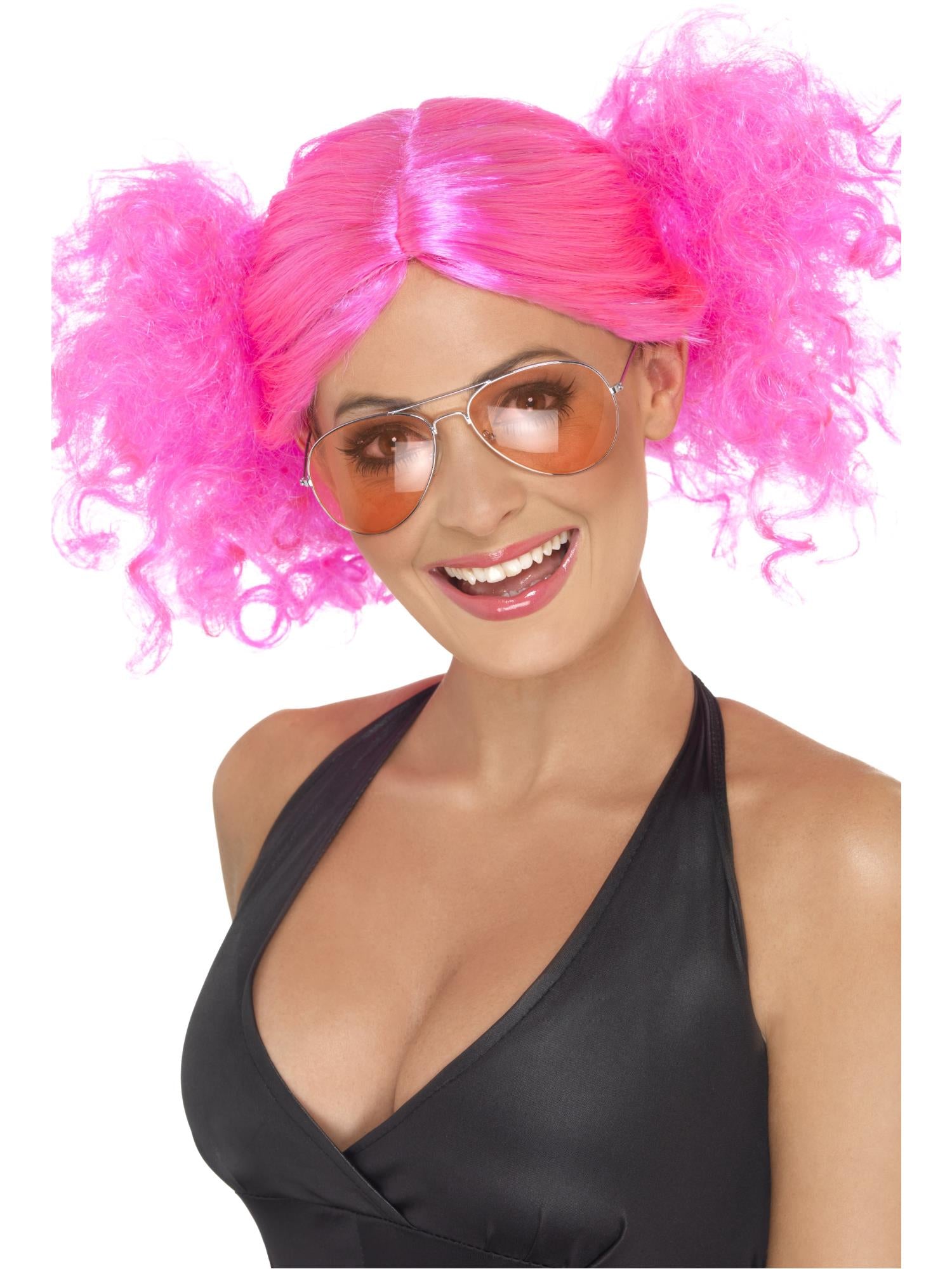 80s Bunches Wig, Pink 1