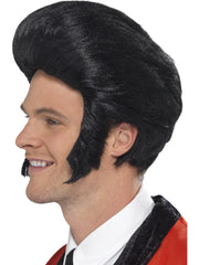 50s Quiff King Wig, Black 1