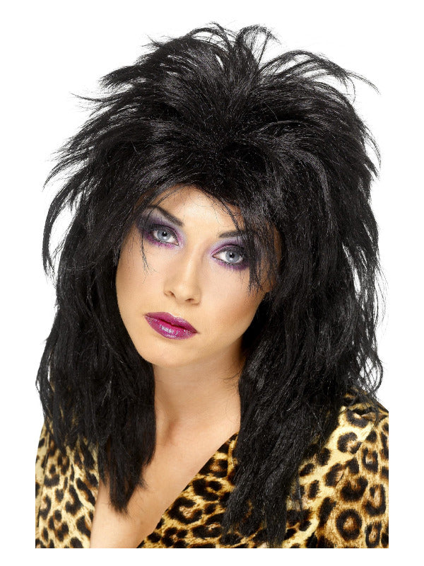 80s Popstar Wig, Black - 2