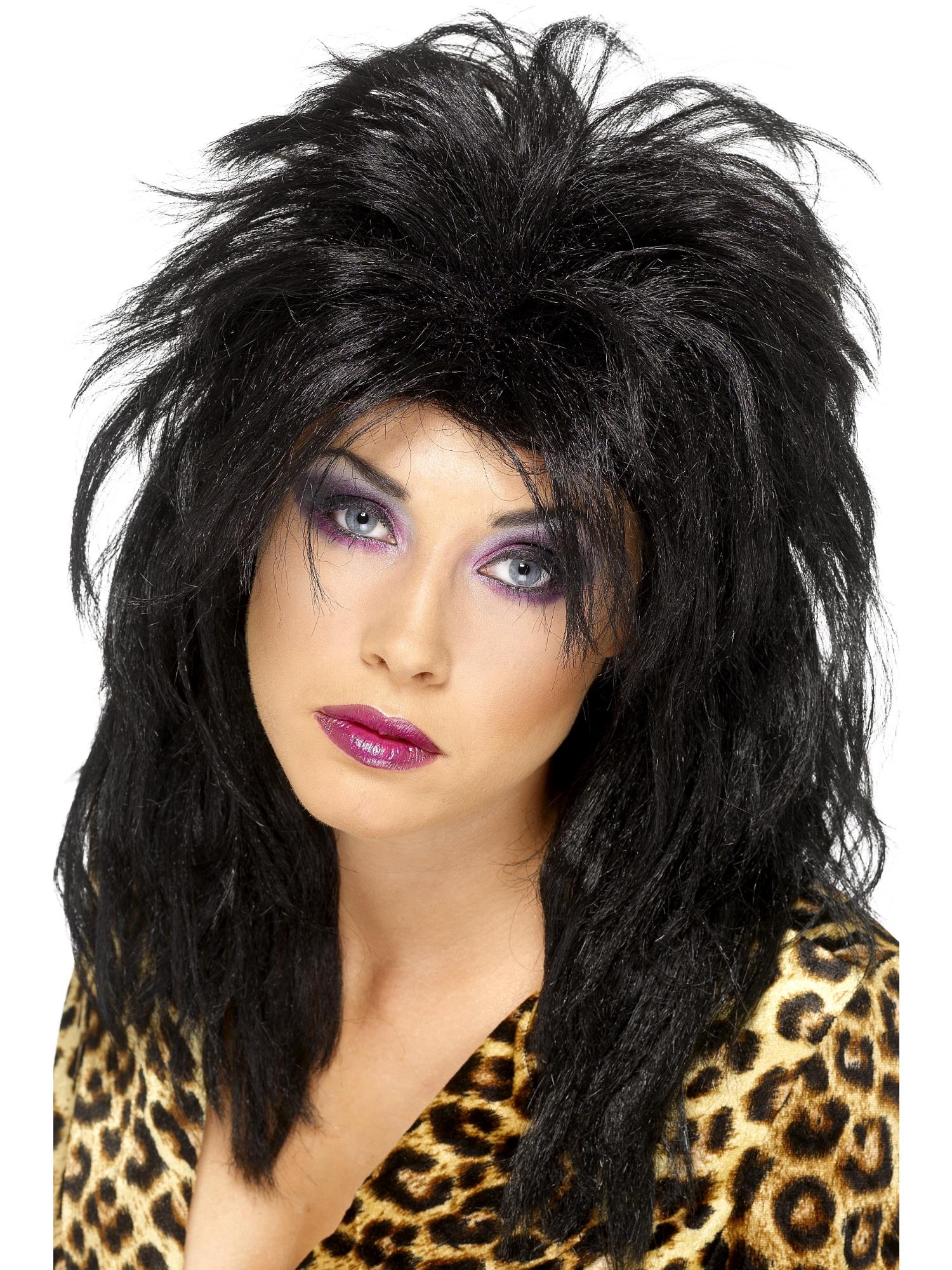 80s Popstar Wig, Black 1