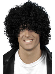 Afro Wet Look Wig, Black 1