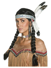 Native American Inspired Wig, Black - 1