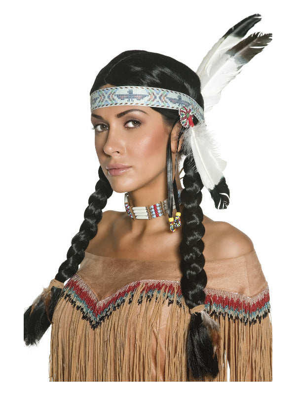Native American Inspired Wig, Black - 2