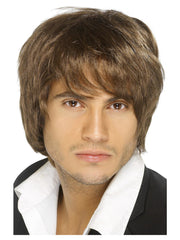 Boy Band Wig, Brown - 1