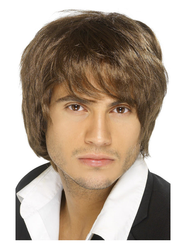 Boy Band Wig, Brown - 2