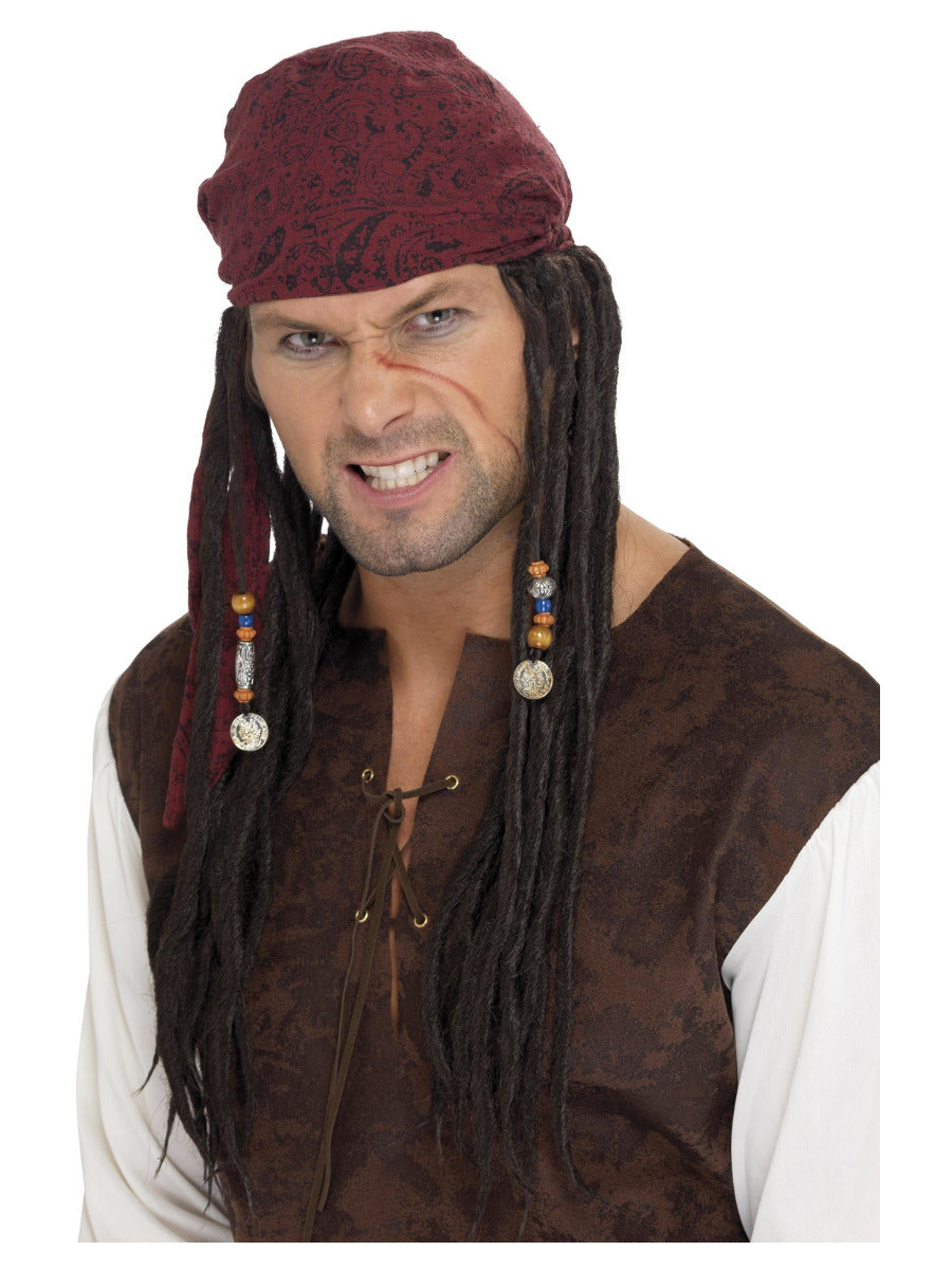 Pirate Bandanna with Plaits, Brown - 1