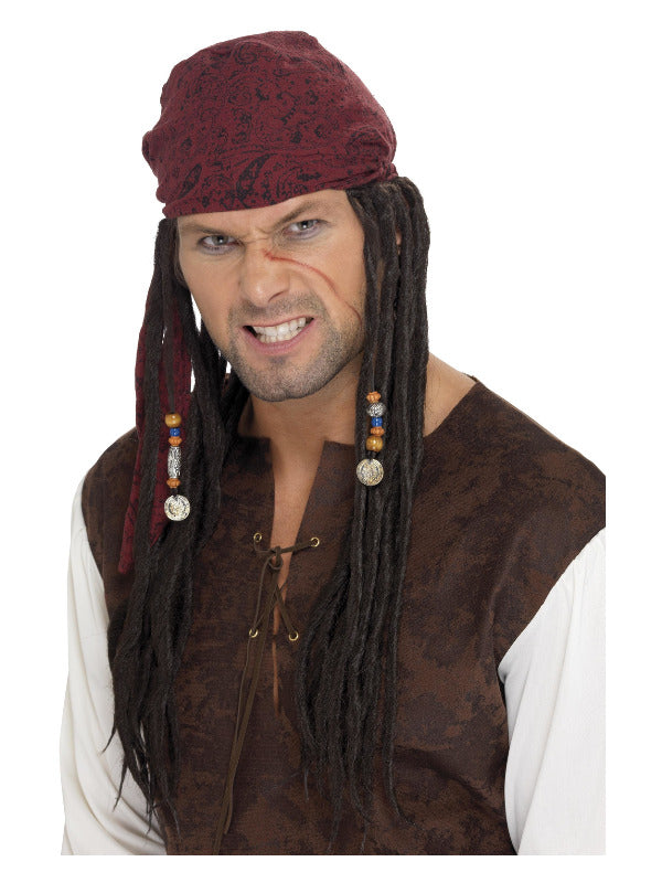 Pirate Bandanna with Plaits, Brown - 2
