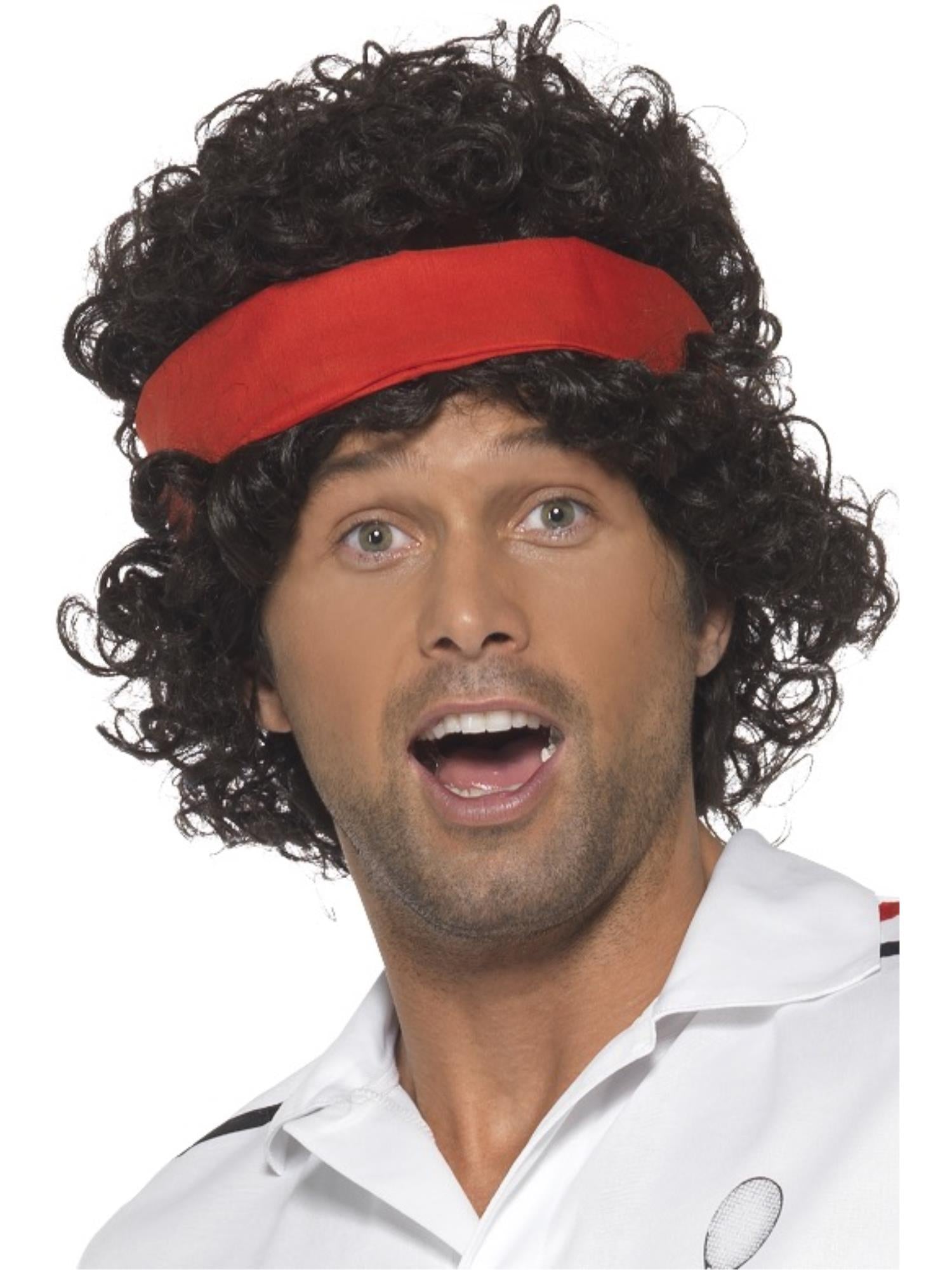 80s Tennis Ace Wig, Brown 1