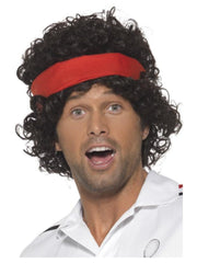 80s Tennis Ace Wig, Brown - 1