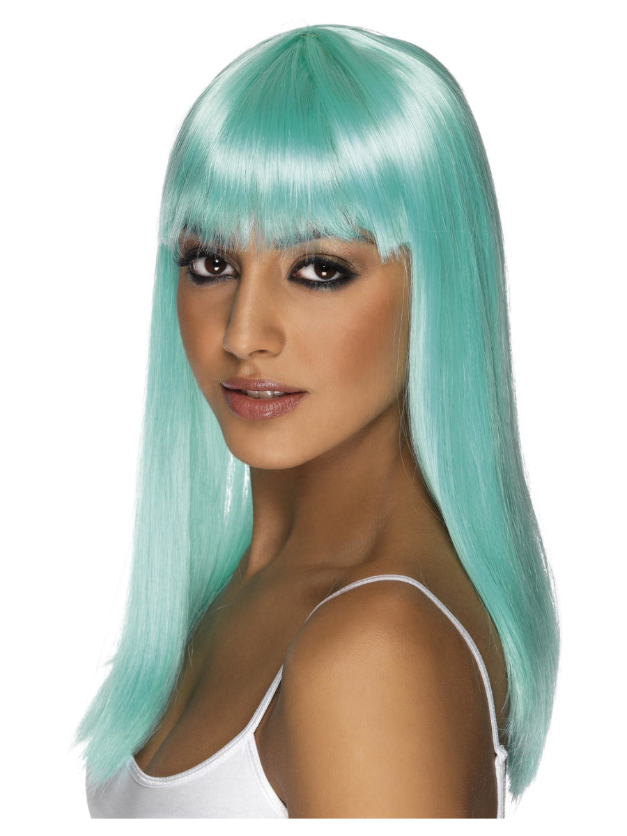 Glamourama Wig, Neon Aqua - 1
