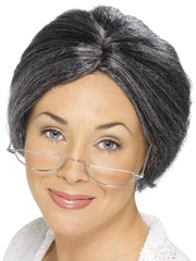 Granny Bun Wig, Grey 1