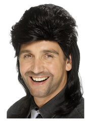 Mullet Wig, Black - 1