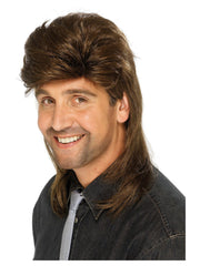 Mullet Wig, Brown - 1