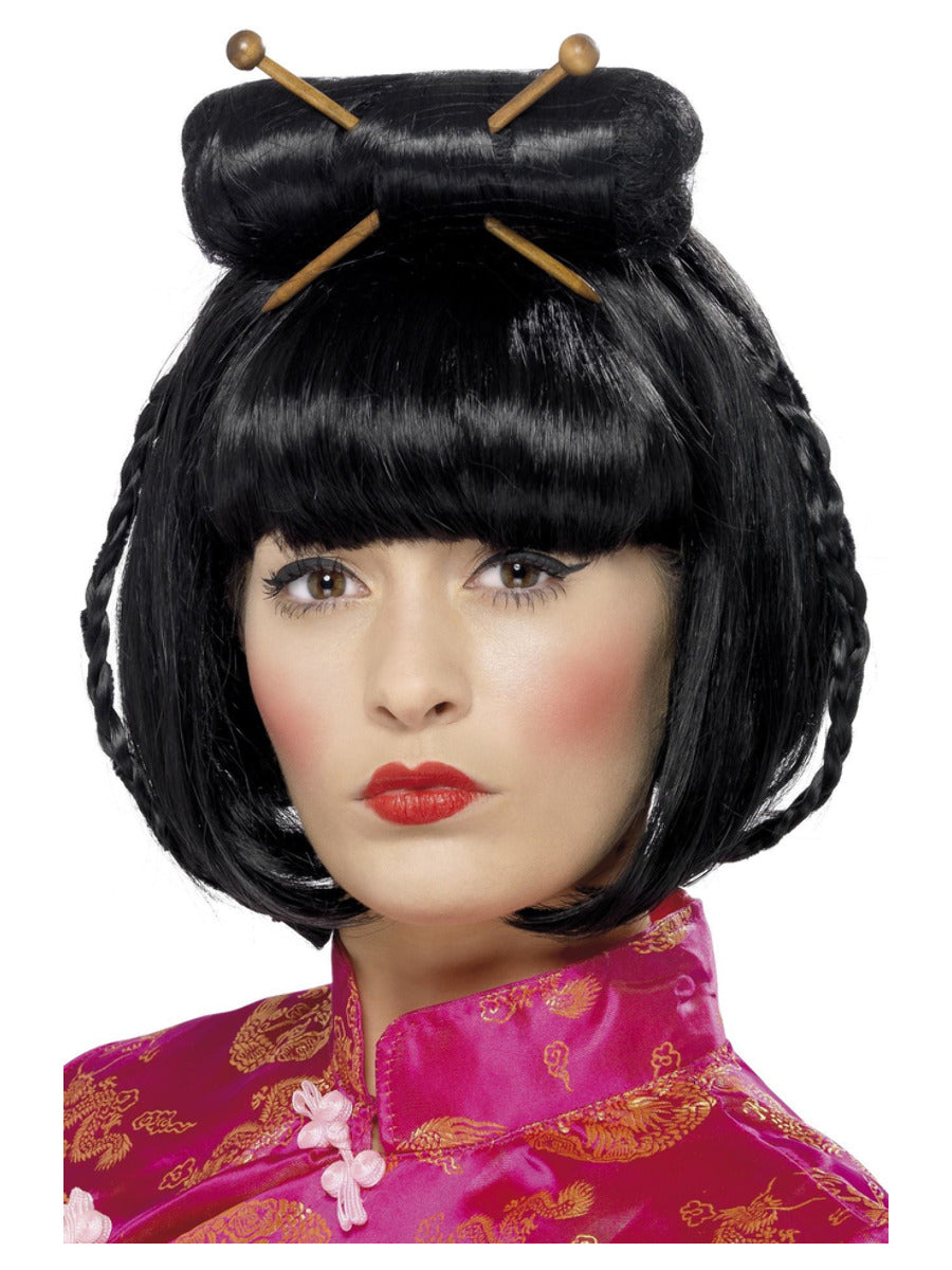 Oriental Lady Wig, Black - 1