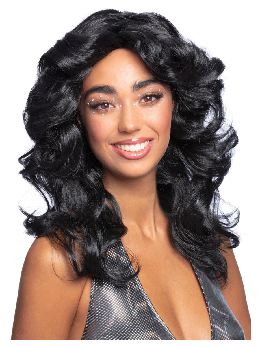 70s Flick Wig, Black - 1