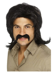 70s Retro Wig, Black - 1