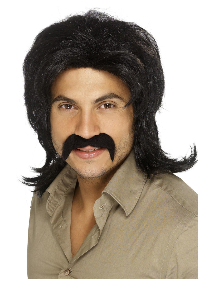 70s Retro Wig, Black - 1