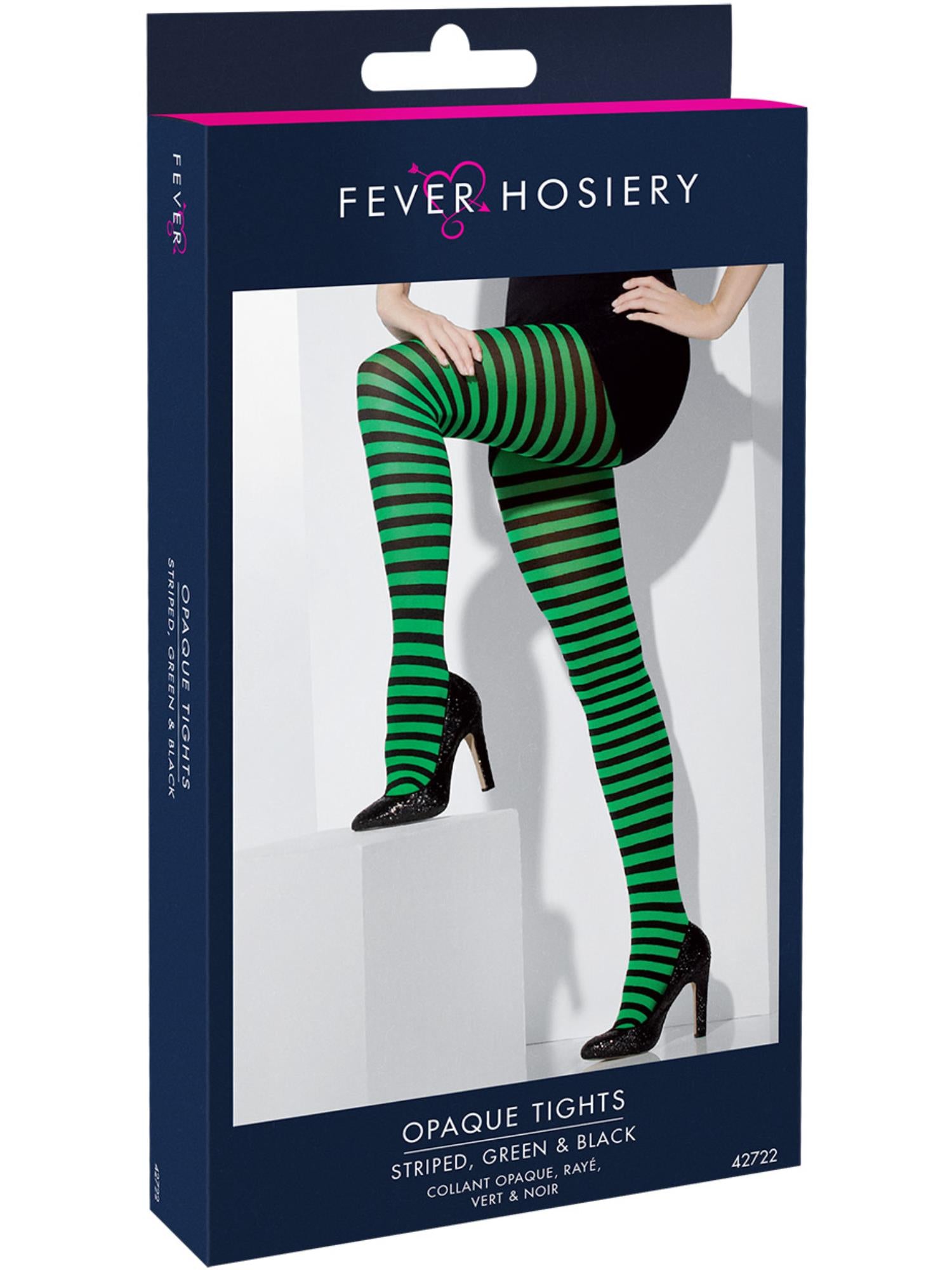 Opaque Tights, Green & Black 2