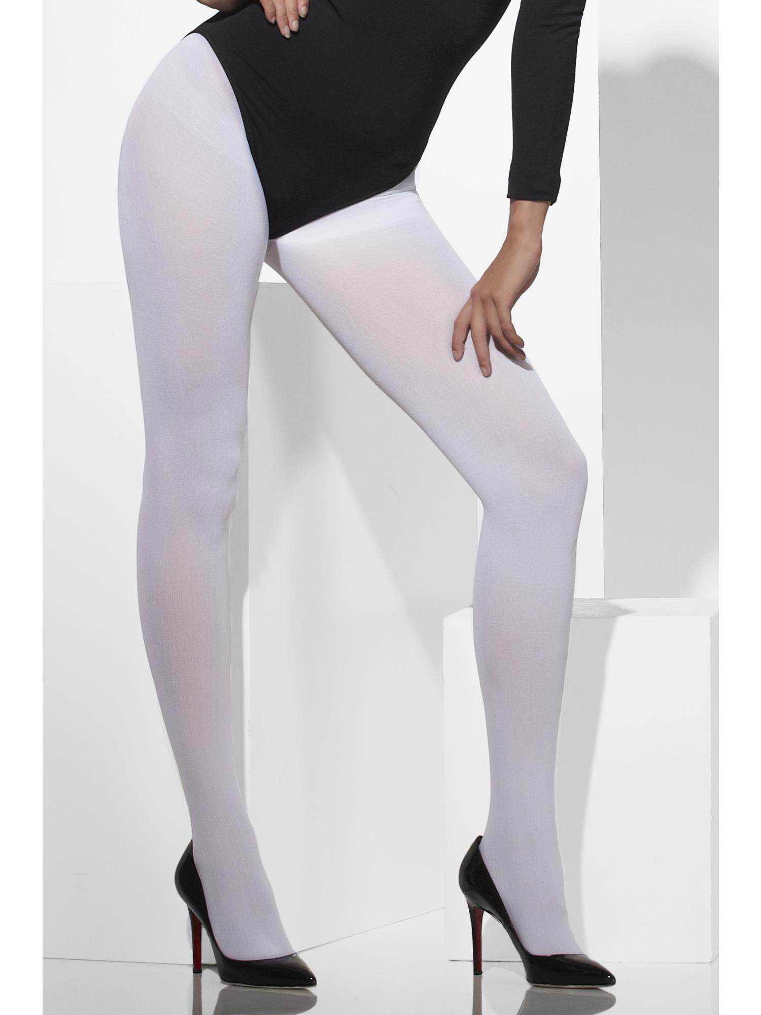 Opaque Tights, White 1