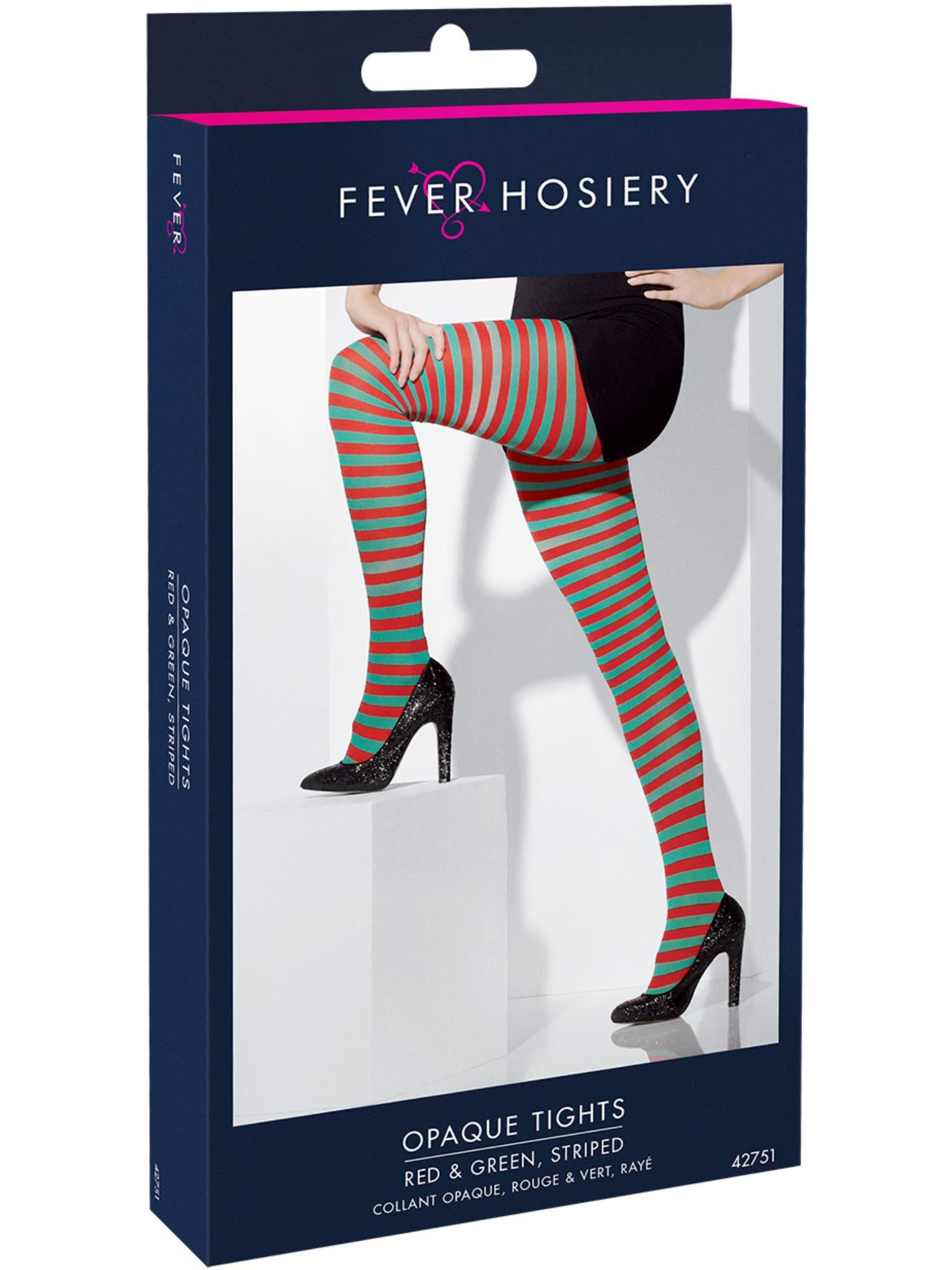 Opaque Tights, Red & Green 2
