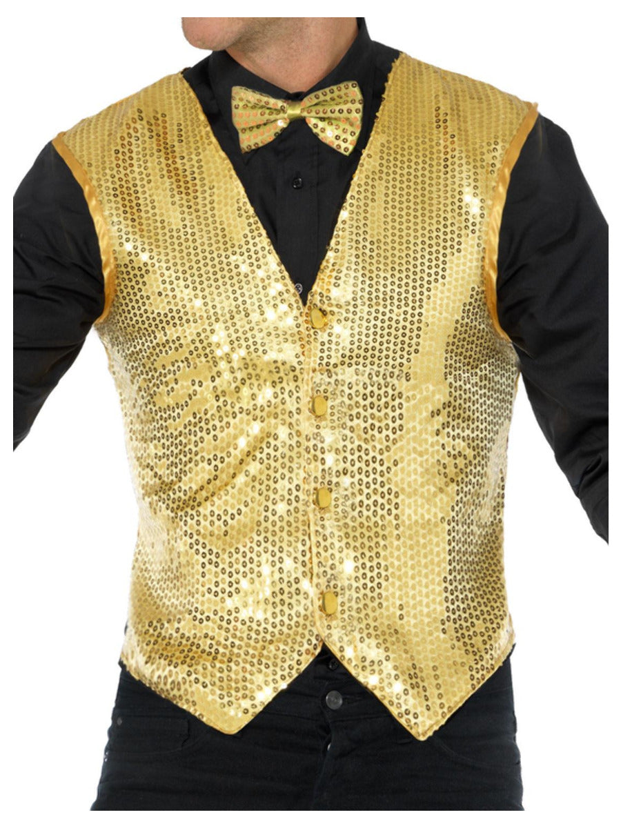 Sequin Waistcoat, Gold - 5