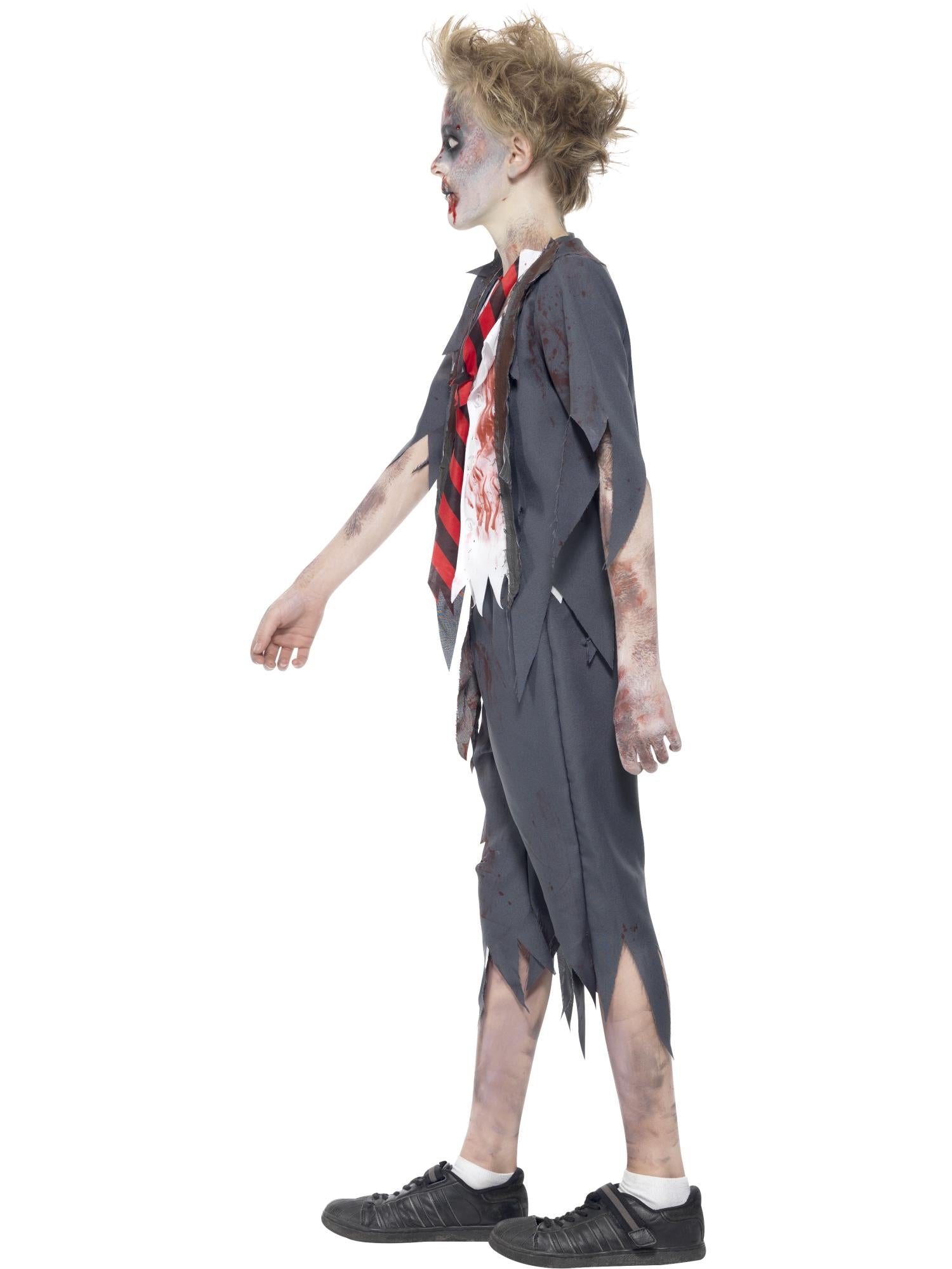 Zombie School Boy Costume, Grey 3