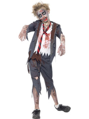 Zombie School Boy Costume, Grey 1