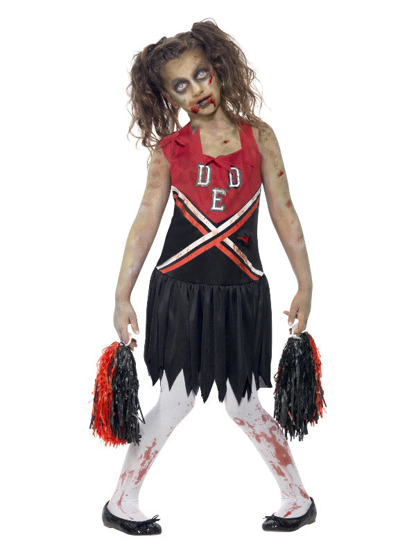 Zombie Cheerleader Costume, Red & Black - 2