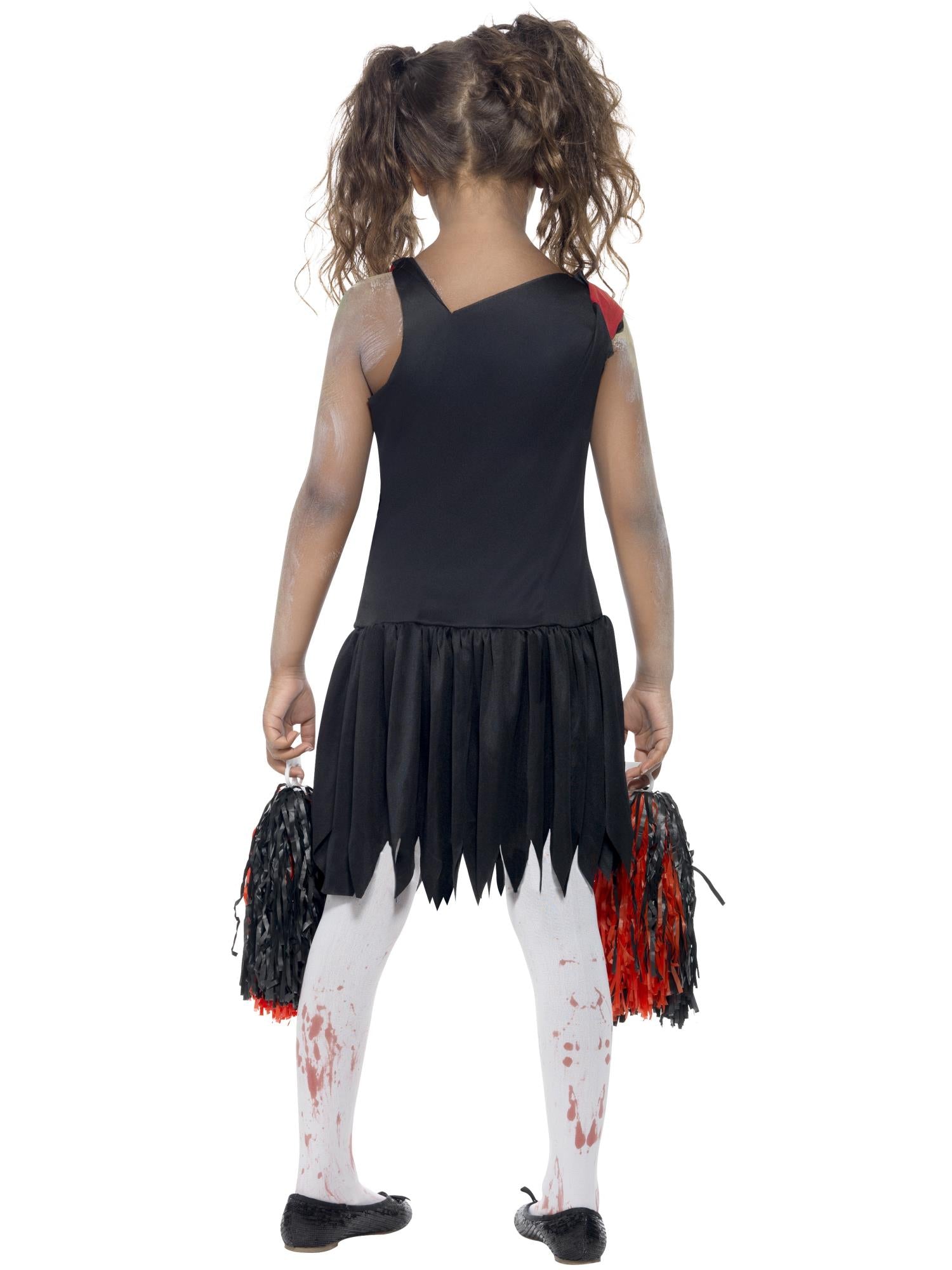 Zombie Cheerleader Costume, Red & Black 2