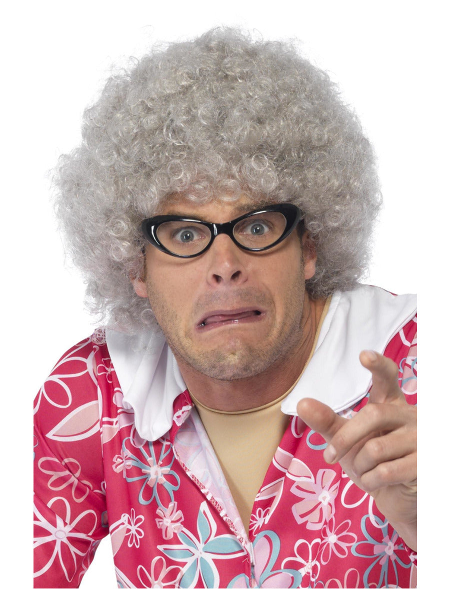 Granny Perm Wig, Grey - 3