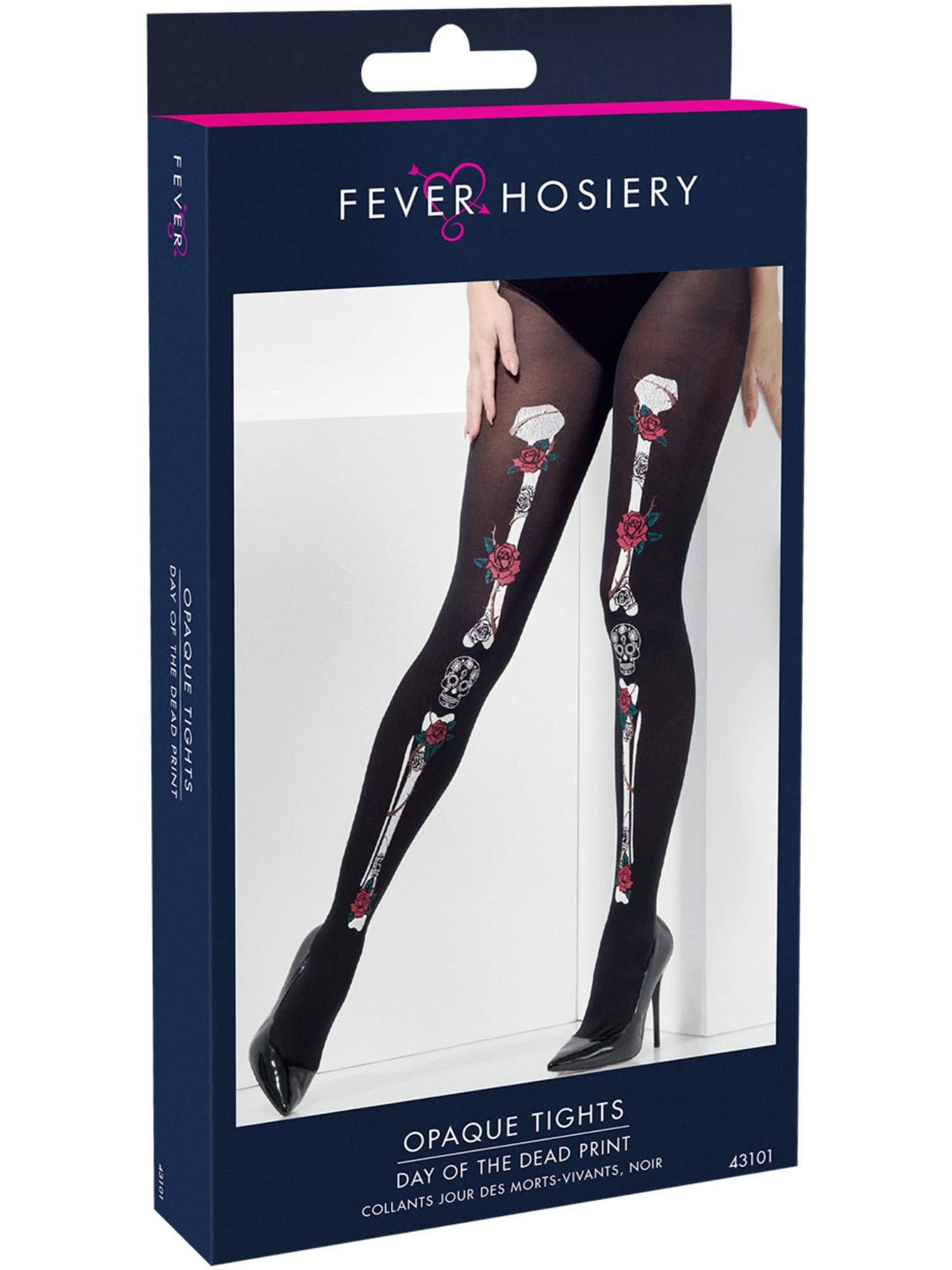 Opaque Day of the Dead Tights, Black 2