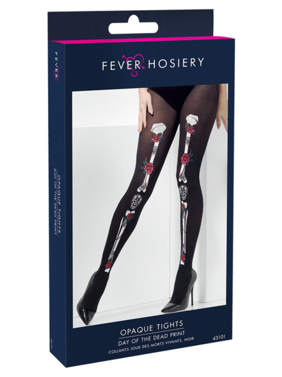 Opaque Day of the Dead Tights, Black - 3