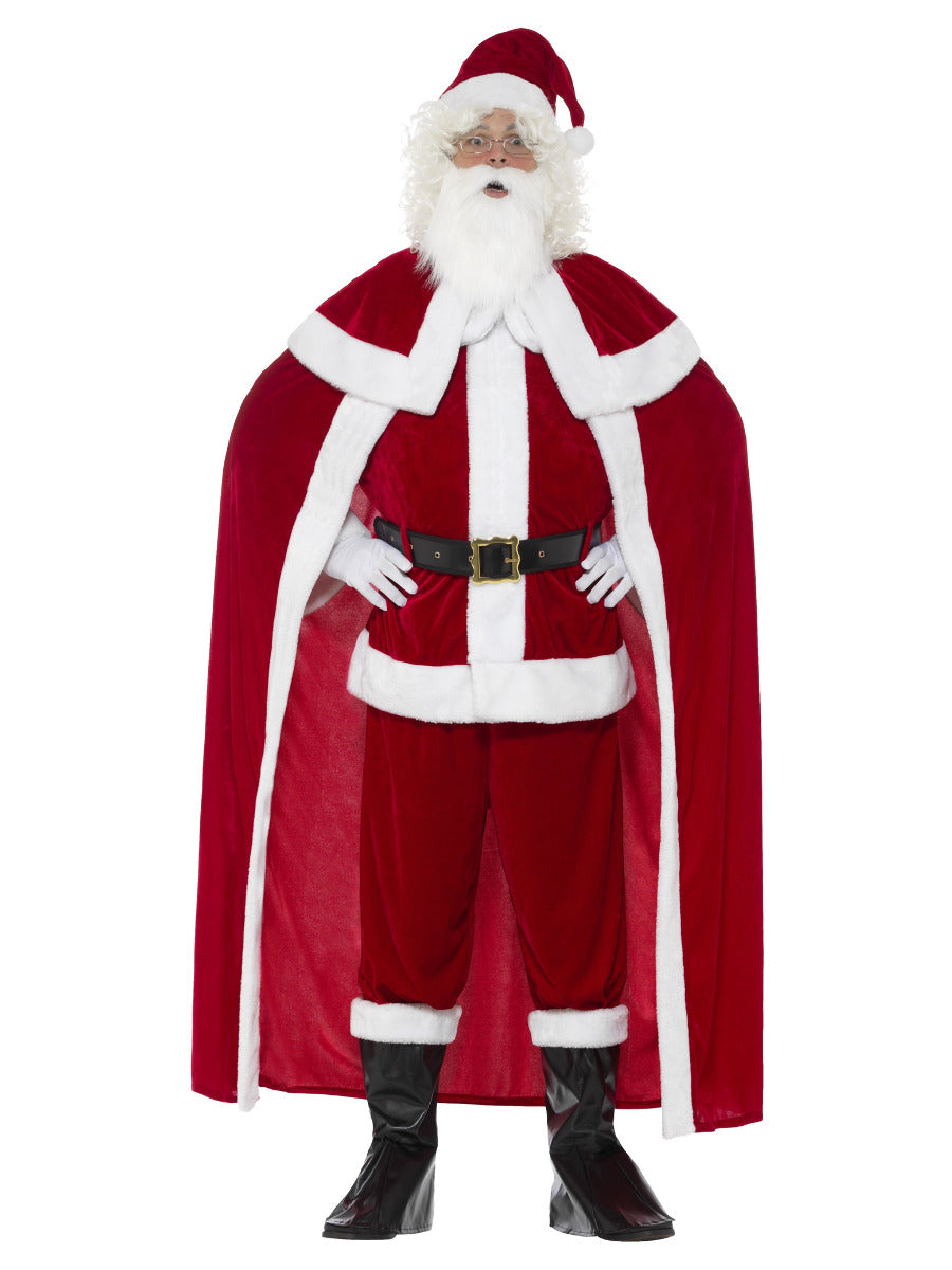 Deluxe Santa Claus Costume with Trousers, Red - 1