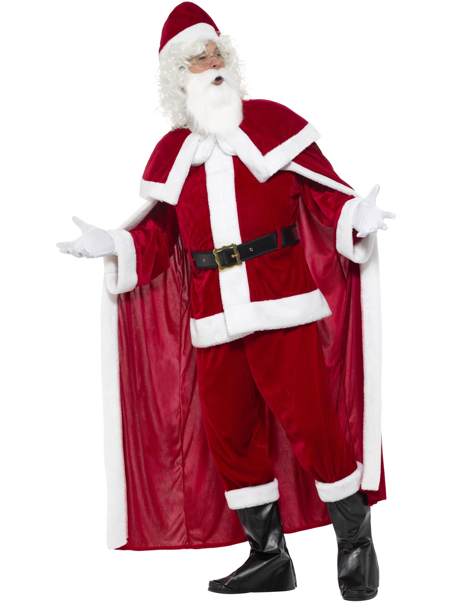 Deluxe Santa Claus Costume with Trousers, Red 3