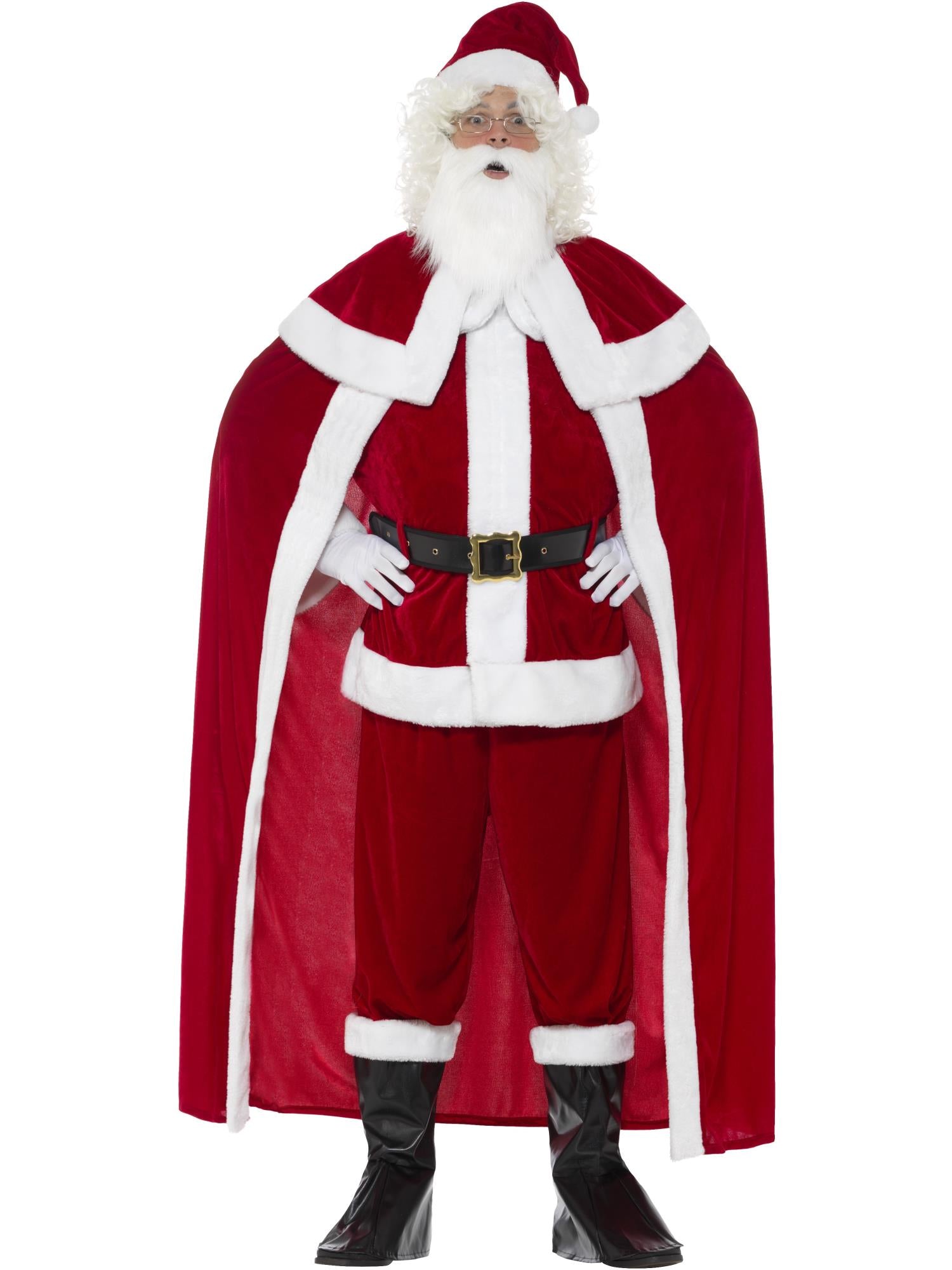 Deluxe Santa Claus Costume with Trousers, Red 1
